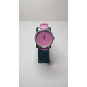 Manhattan By Croton,CM404264, Beautiful Pink Tone Crystal Bezel Pink Band,37mm